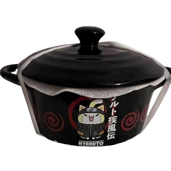 Naruto Shippuden Nyaruto Ramen Bowl Ceramic Pot Mad Engine Microwave Safe Anime - Picture 1 of 5